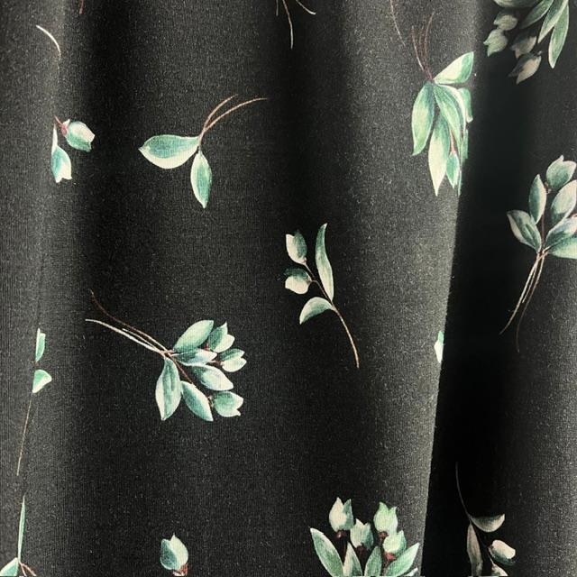 Single-Jersey Stretch Fiori verde