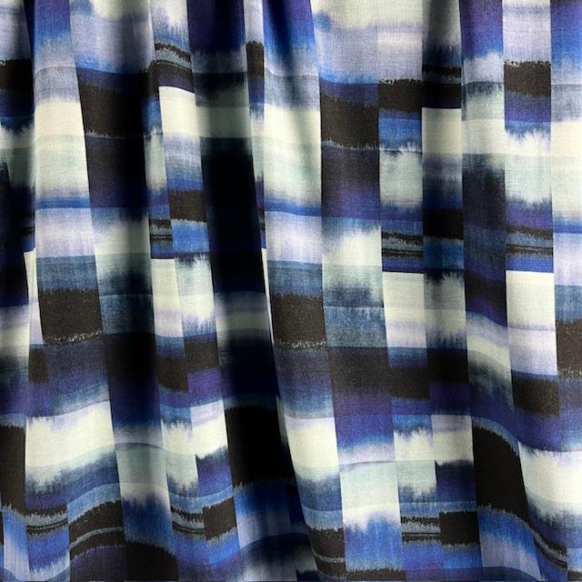 Single-Jersey Stretch quadrati blu