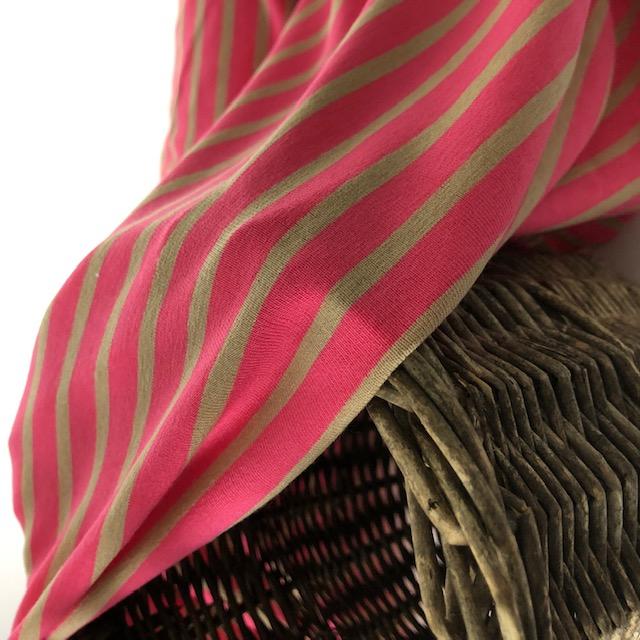 Single-Jersey Stretch Ringel beige/pink, nur noch wenige Meter