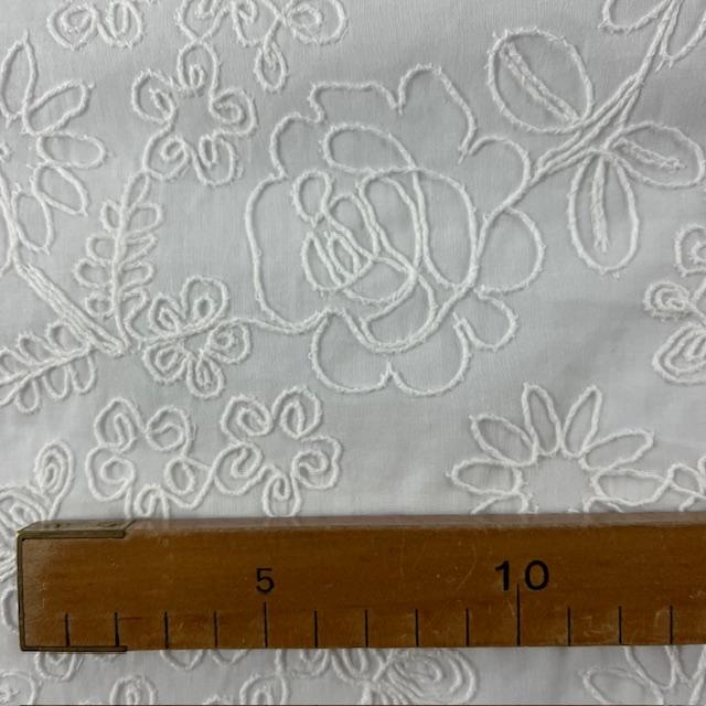 Stickerei Blumen weiss - 0