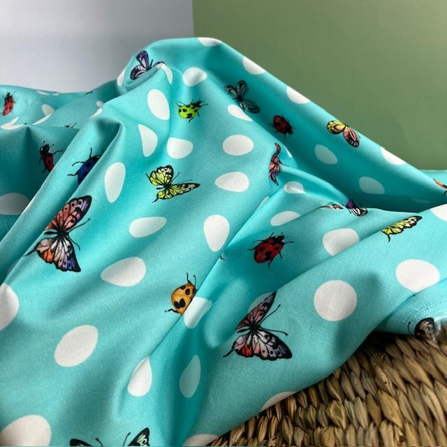 Gewebe Satin Coccinella blu chiaro, nur noch wenige Meter - 0