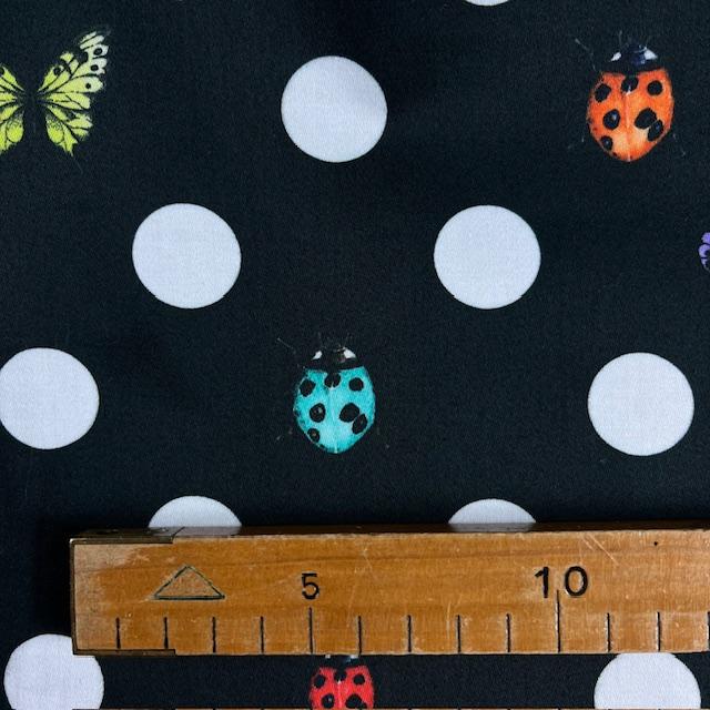 Gewebe Satin Coccinella nero - 2