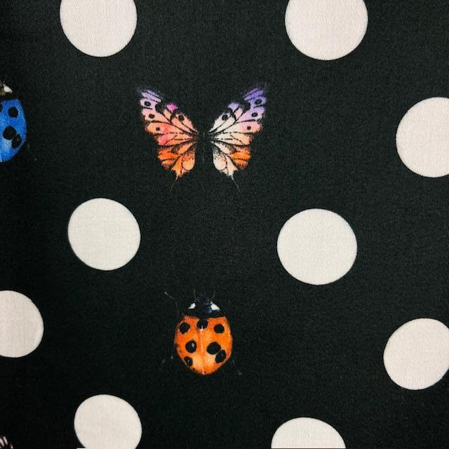 Gewebe Satin Coccinella nero - 0