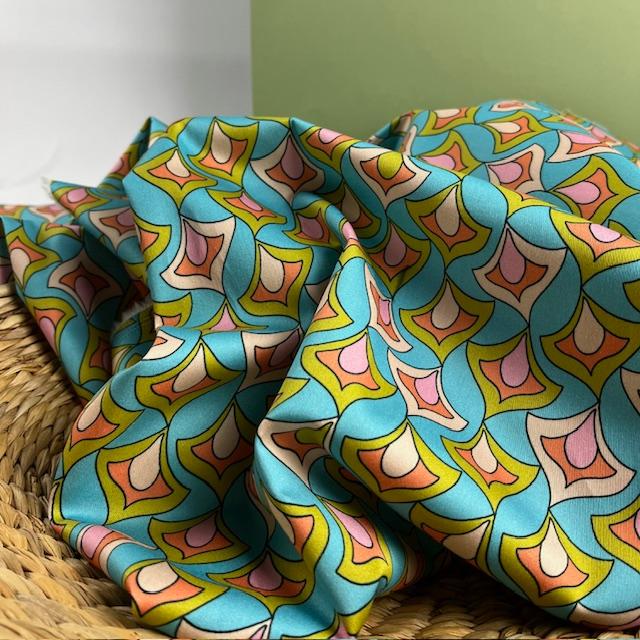 Gewebe Satin Romina cyan, nur noch wenige Meter - 1