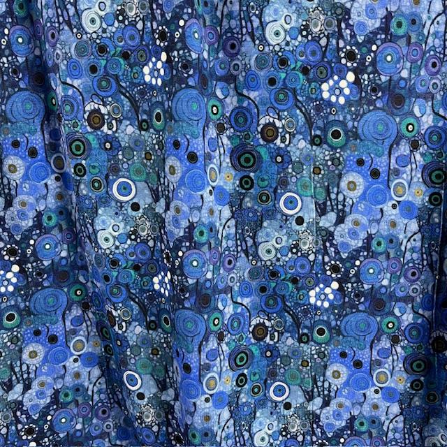 Single-Jersey Stretch Klimt blau, nur noch wenige Meter