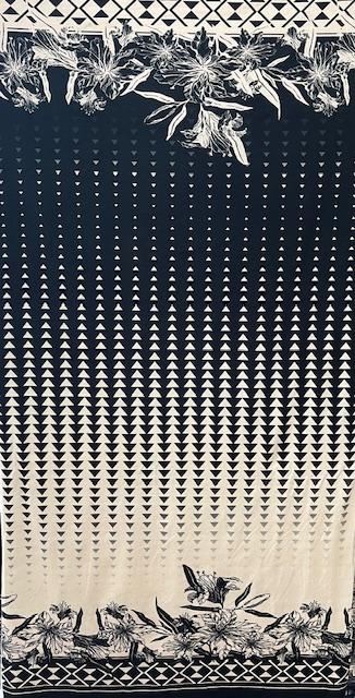 Single-Jersey Stretch Hibiskus Bordure