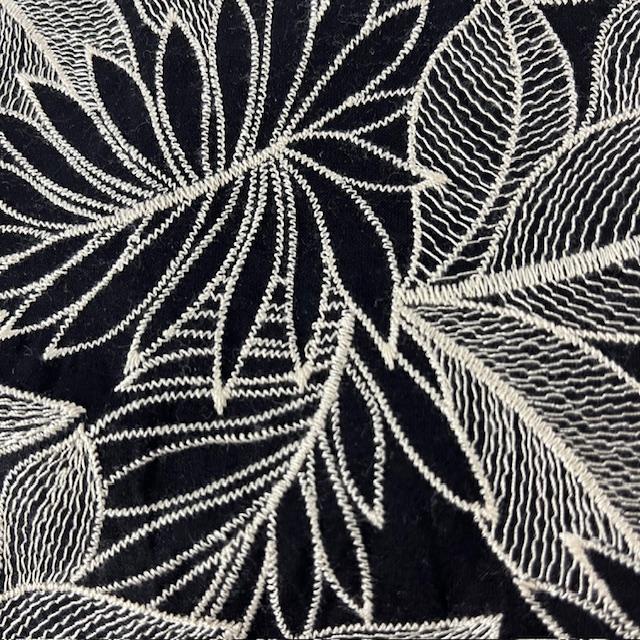 Gewebe Blätter bestickt - 0