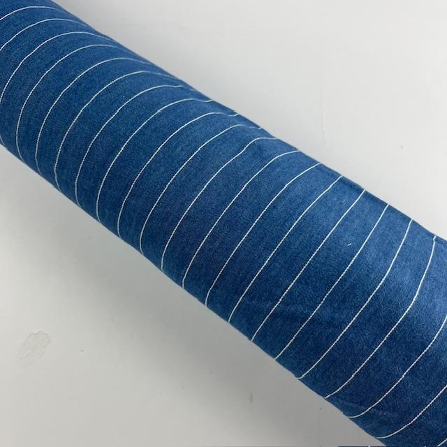 Gewebe Jeans feiner Streifen hell