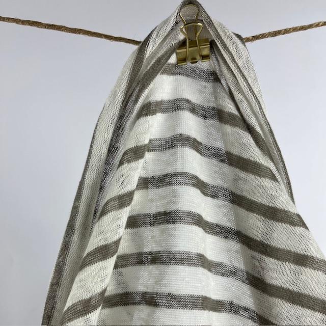 Single-Jersey Ringel taupe, nur noch wenige Meter