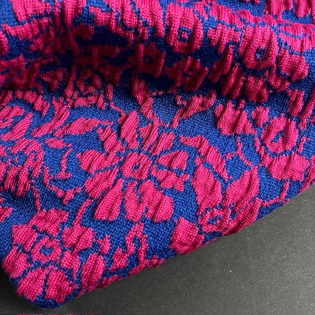 Strick Jacquard Anna blau/pink, nur noch wenige Meter