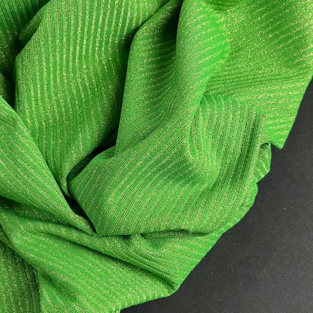 Ripp-Jersey Lurex grün, nur noch wenige Meter