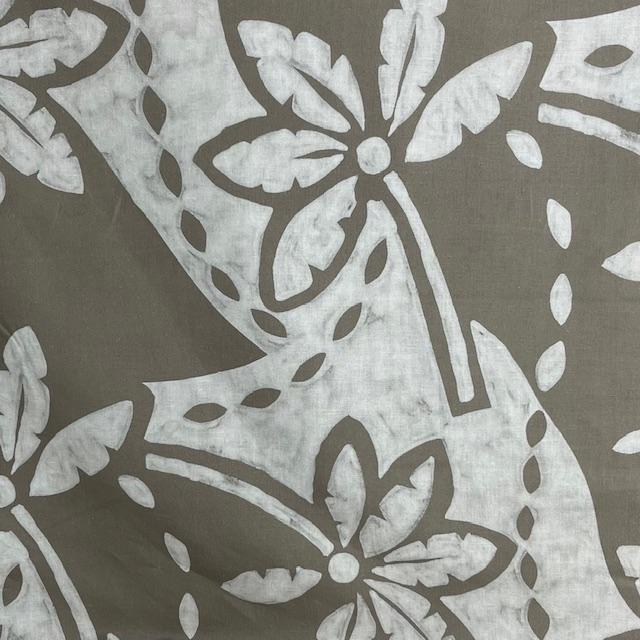 Gewebe Leinen Blumen beige