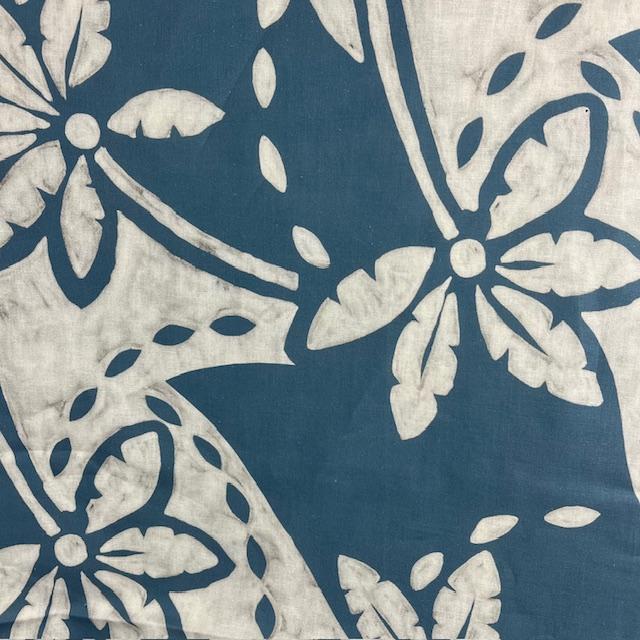 Gewebe Leinen Blumen hellblau