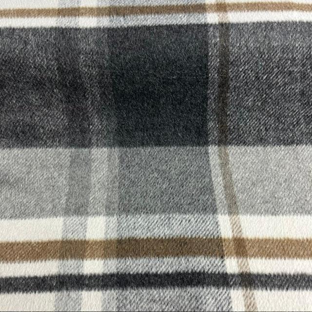 Gewebe Flanell Wolle Karo braun/beige/grau