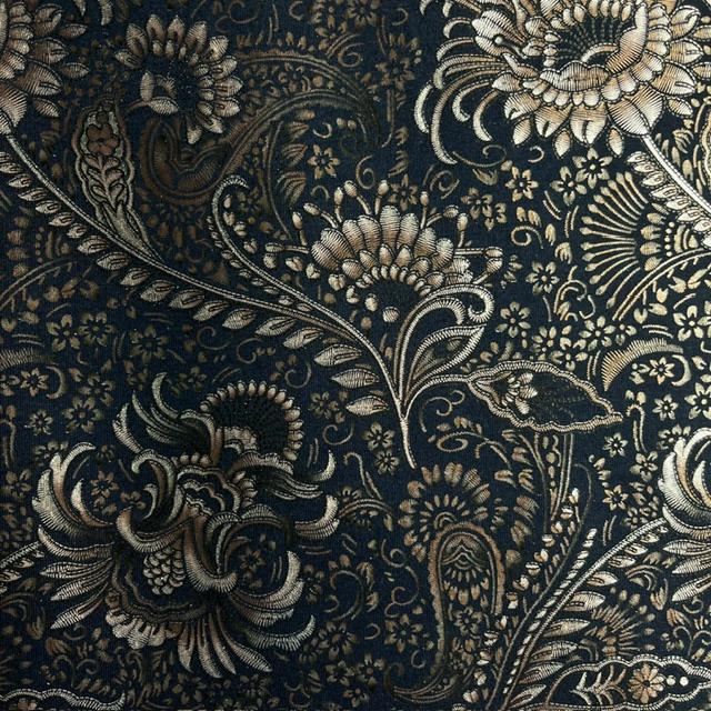 Romanit Double Face blu Fiori lucenti
