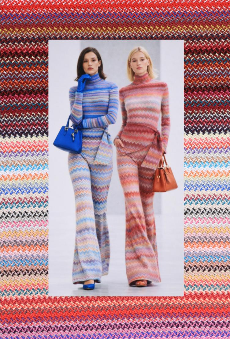Strick Missoni Style Streifen rot