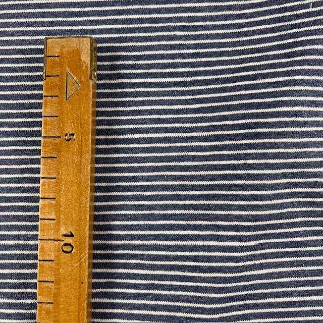 Single-Jersey Ringel jeans, nur noch wenige Meter - 0