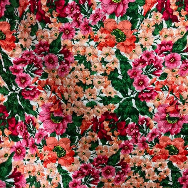 Gewebe Matelassé Fleurs