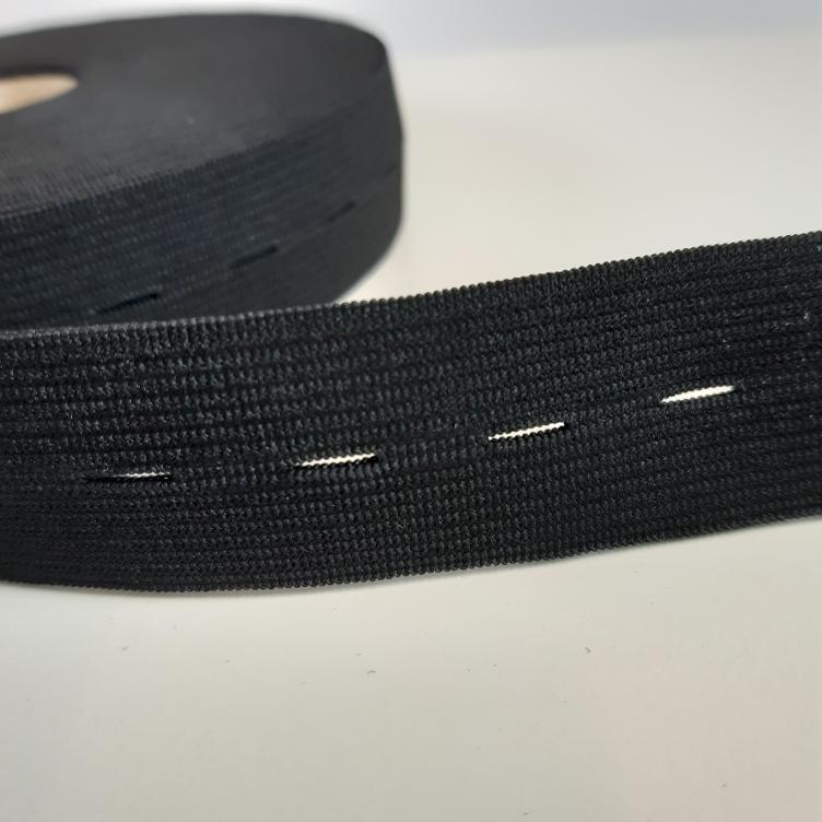 Knopfloch-Elastic schwarz 25 mm