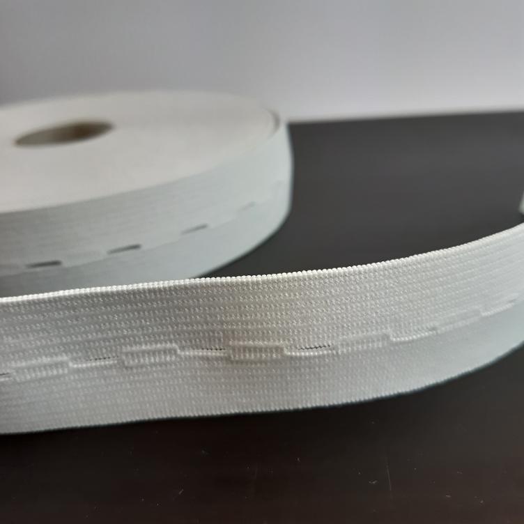 Knopfloch-Elastic weiss 25 mm