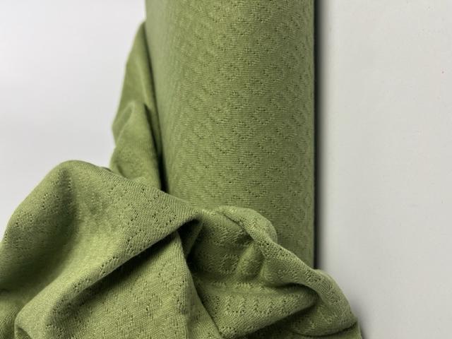 Single-Jersey Pointelle green, nur noch wenige Meter