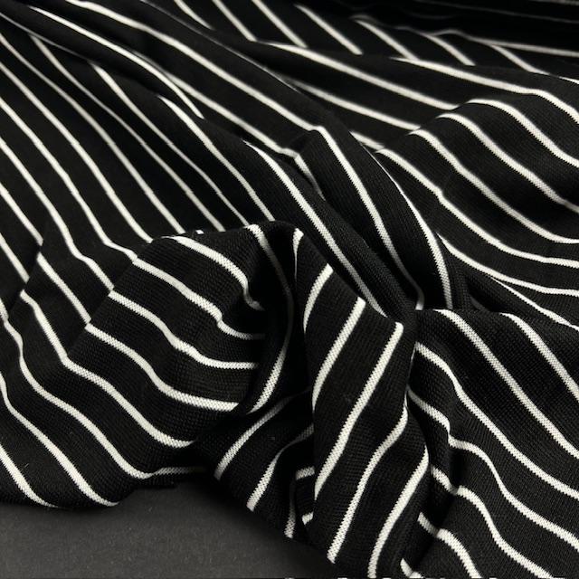 Single-Jersey Stretch Merino Black Stripe
