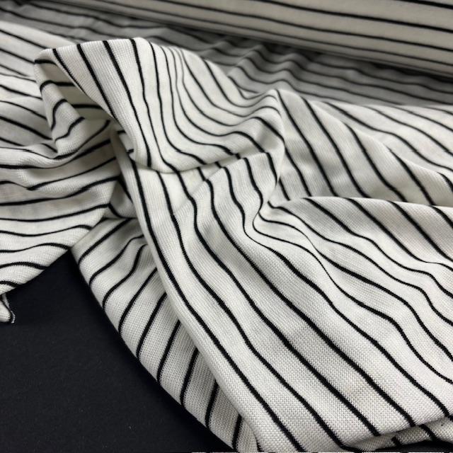 Single-Jersey Stretch Merino White Stripe