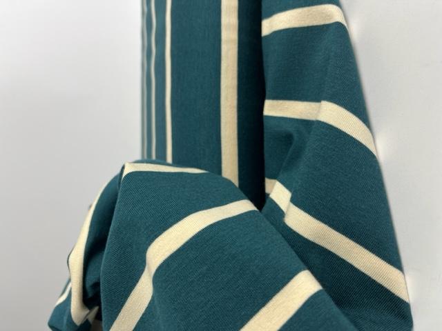 Single-Jersey Stripe teal green/cream