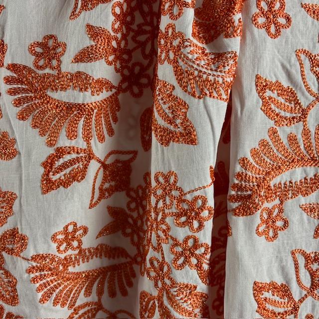 Gewebe bestickt orange - 1