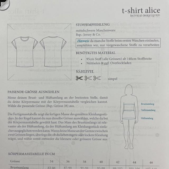 Technical Design T-Shirt Alice